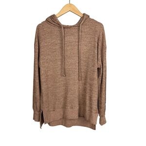 SO Knit Pullover Hoodie Women's Medium Brown Drawstring‎ Casual Athleisure